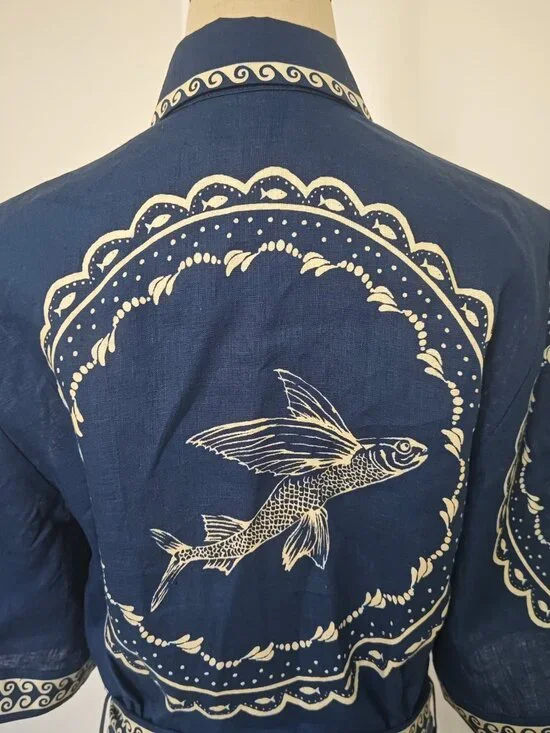 Alemais Oceane belted printed linen mini shirt dress - Picture 7 of 12